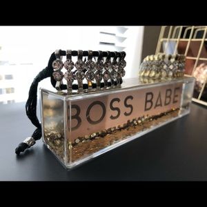 Black/gold & gold/white bracelets